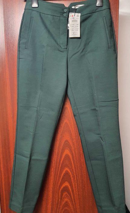Pantaloni tigareta, Reserved, verde, 38