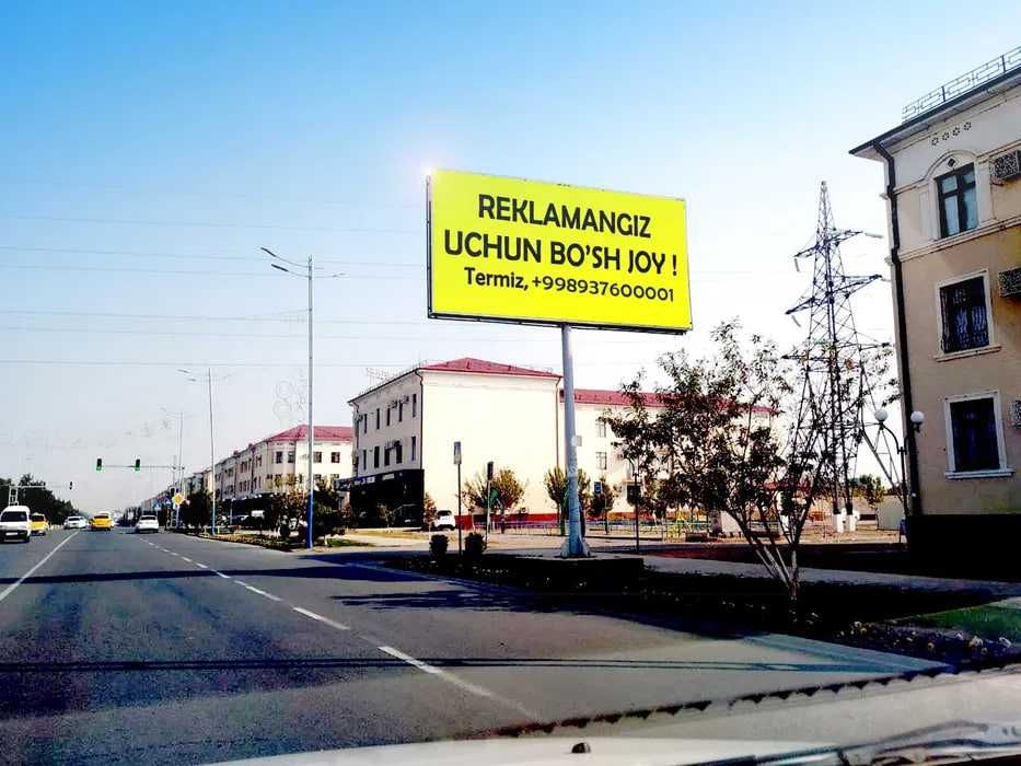 Ijaraga Bilbord reklama bannerlari ilish Surxondaryo bo'yicha