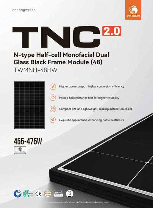 Соларен панел Tongwei модел TWMNH-48HW-470W