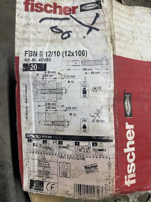 Анкерный болт 106 мм 10/12 мм Германия.