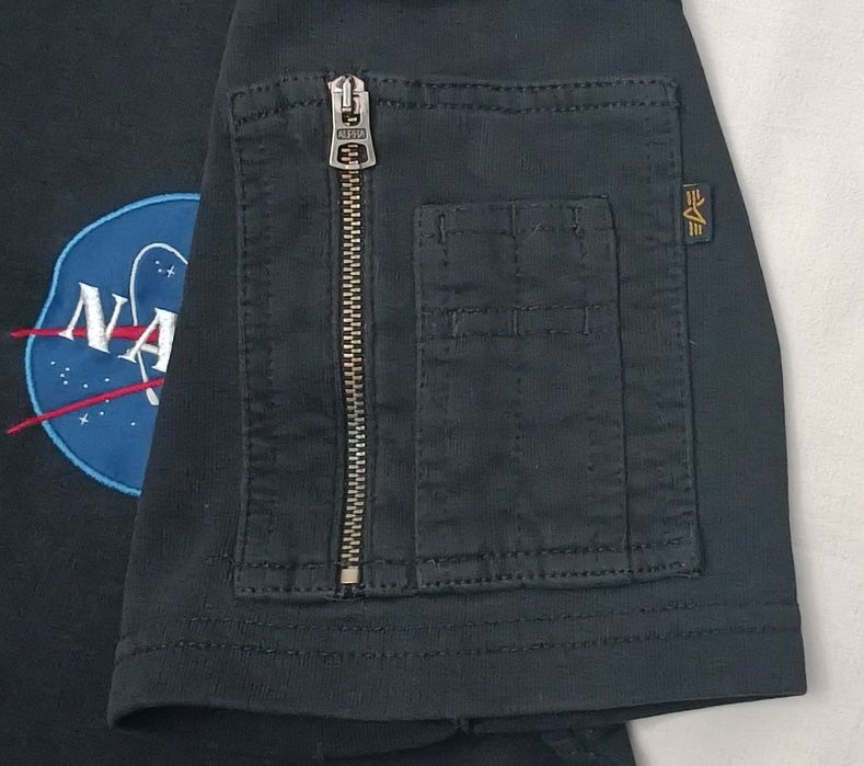 Alpha Industries NASA Shirt оригинална тениска M черна памучна фланелка
