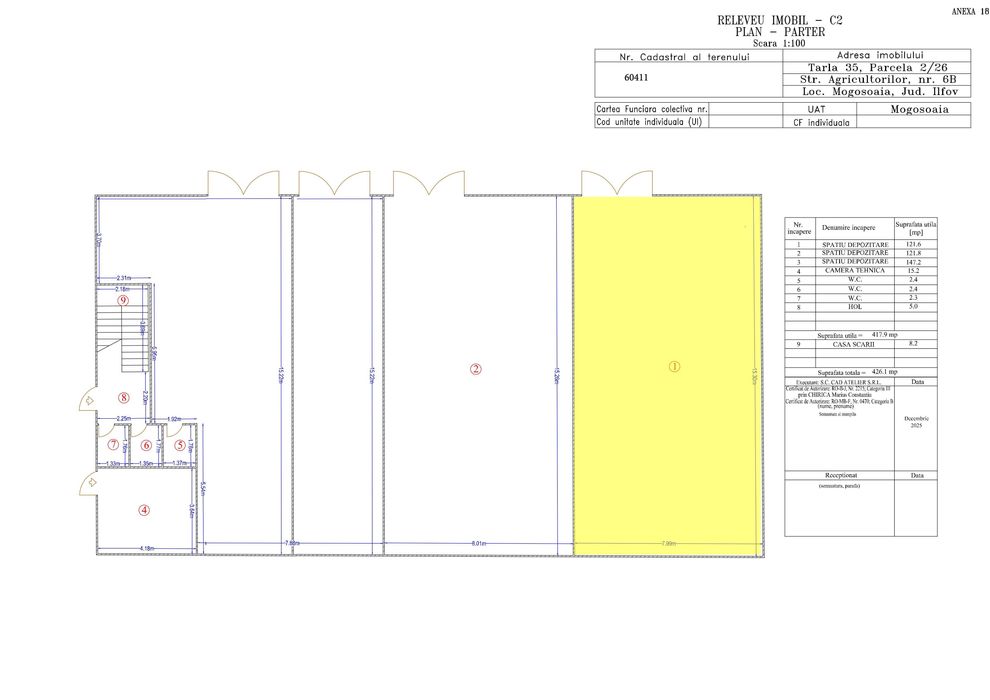 Hala Depozit de inchiriat Mogosoaia 120mp