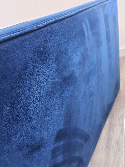 Canapea catifea extensibila 3 locuri albastru royal 220 x 100cm