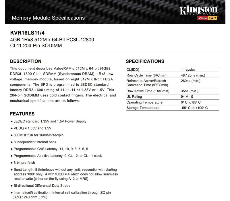 Рам памет Kingston DDR3 8x4GB