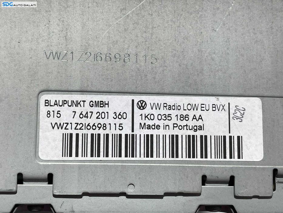 Unitate Radio CD Player RCD 310 Volkswagen Passat B6 2005 - 2010 Cod 1K0035186AA [L3084]