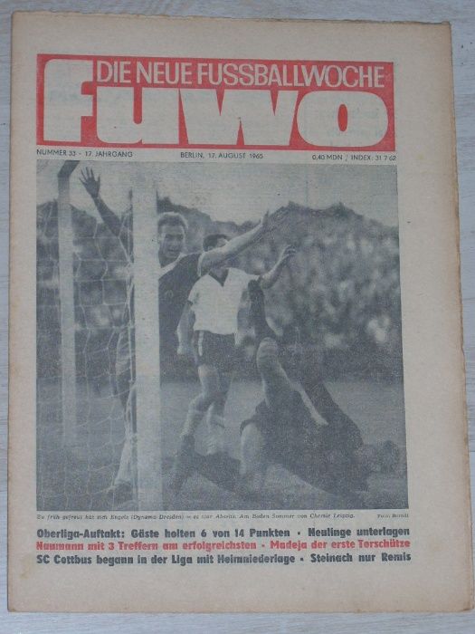 Оригинални стари футболни вестници от Германия от 1960, 1961, 1965