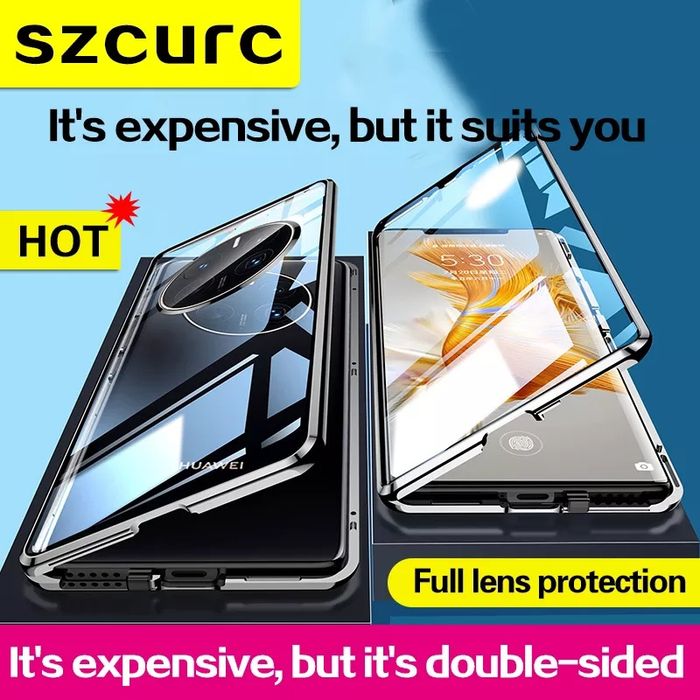 Huawei Mate 50 Pro / Двоен 360 магнитен кейс калъф с камера протектор