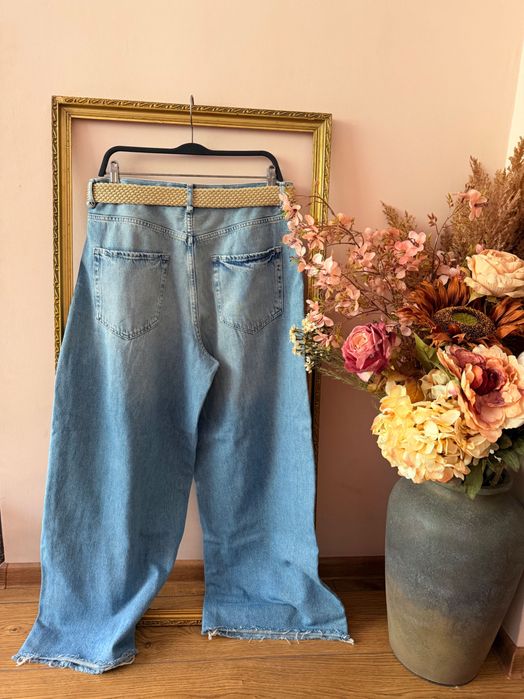 ZARA Дамски стилни широки дънки
