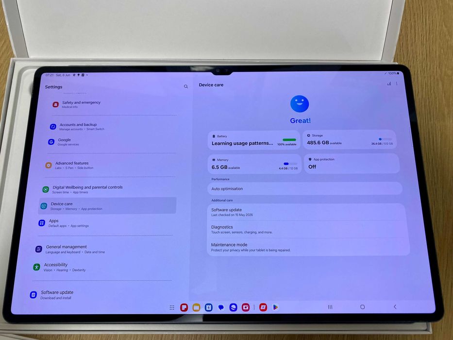 КАТО НОВ !!! Таблет Samsung Galaxy Tab S9 Ultra, 12GB RAM, 512GB, Wi-Fi, Graphite