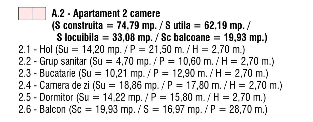 Apartament 2 camere - Ozon Tower.