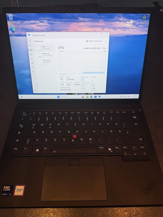 Lenovo thinkpad ultra 7 155h 32 gb ram ddr5 1 tb ssd 13 cicluri