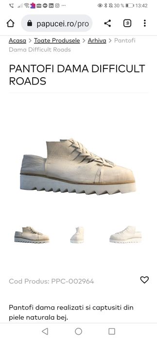 Pantofi piele naturala împletită Papucei masura 39