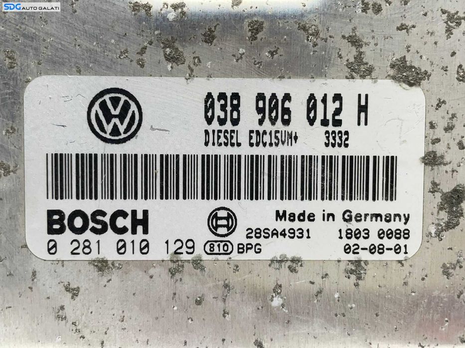 ECU Calculator Motor Bosch Volkswagen Golf 4 1.9 ALH 1998 - 2005 Cod 038906012H 0281010129 [L2420]