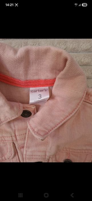 Geaca de blugi roz bebe