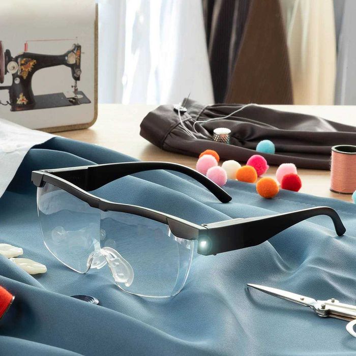 Ochelari marire tip lupa cu 2 lumini LED pentru bricolaj, citit, cusut