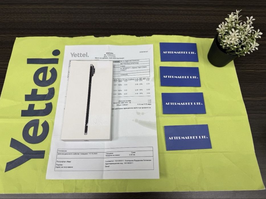 ЗАПЕЧАТАН 256GB iPhone 17 Air 5G  Yettel Гаранция 2029г Black Черен