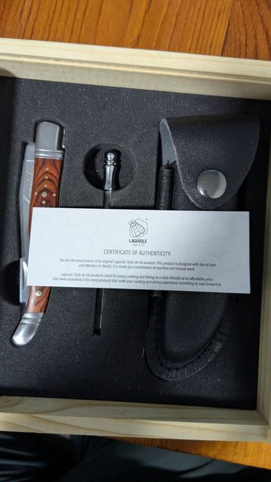 Briceag de colecție Laguiole Style de Vie, mâner lemn trandafir, NOU