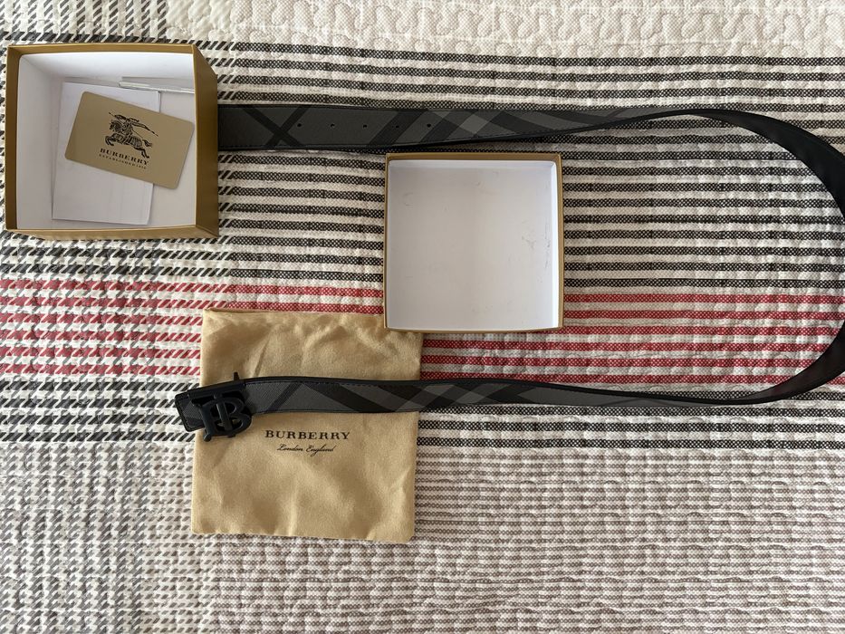 Мъжки Колан Естествена Кожа Burberry
