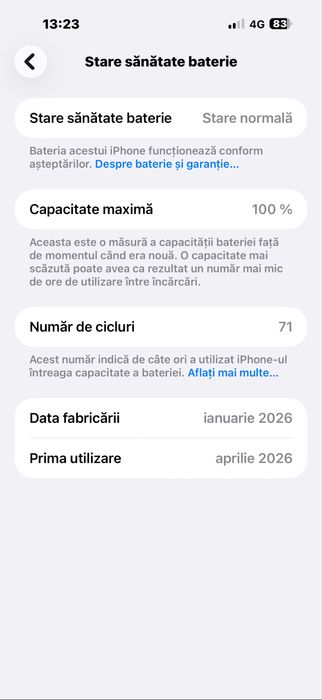 Vând Iphone 17 ProMax albastru neverlock 256GB