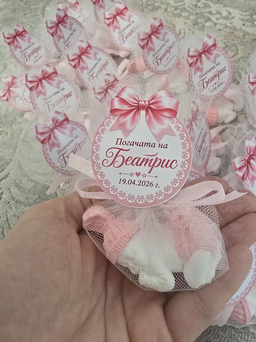 •Гипсови подаръчета за гости•С опаковка и панделка•Персонализирани•