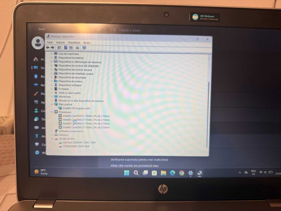 Laptop HP ProBook 440 G4 - 14" / Intel Core i7 / 12 GB DDR4 / 750 GB Stocare / Win. 11