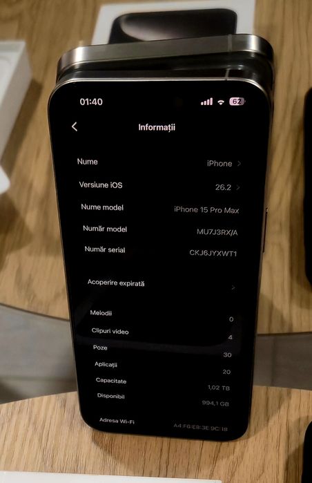 iPhone 15 Pro Max 1TB – Titanium Gray – ca nou full box premium  setup