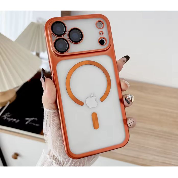 Iphone 17 PRO 17 PRO MAX Husa Magsafe Lucioasa Portocalie