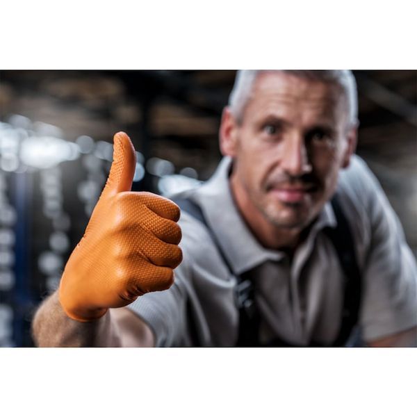 Премиум нитрилни ръкавици mercator gogrip one by one оранжеви, размер