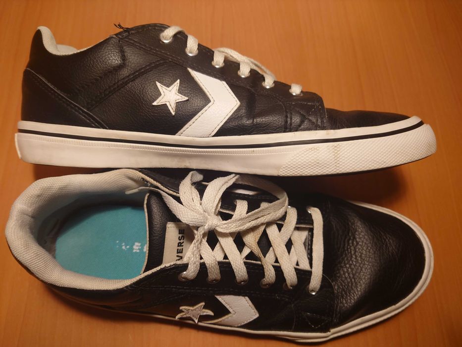 Pantofi Converse negri din piele 45 (adidasi)