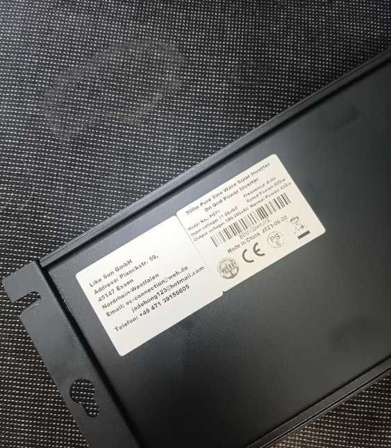 SOLINBA мрежов инвертор 500W, соларен инвертор с чиста синусоида