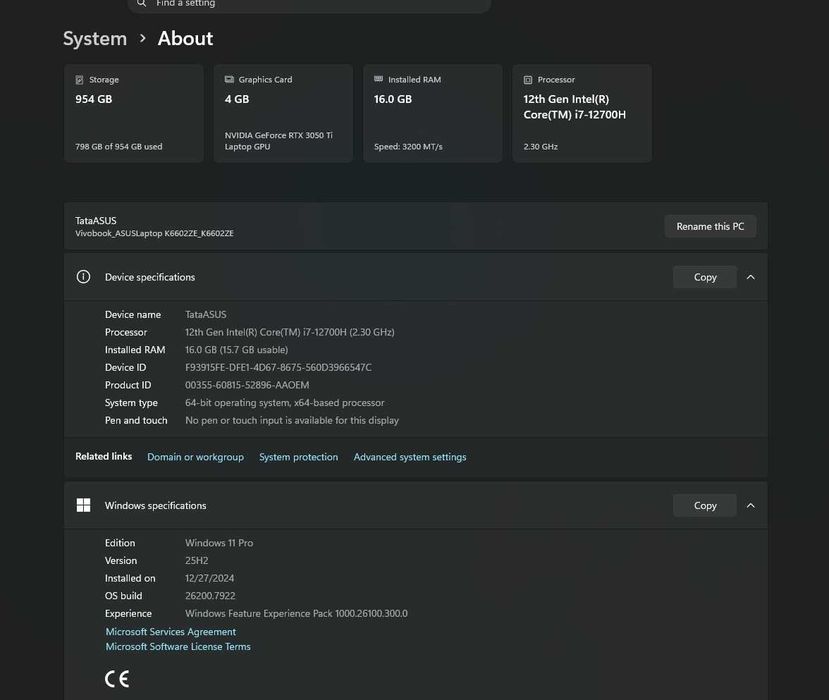 ASUS Vivobook Pro 16X OLED i7-12700H RTX 3050 Ti 16GB 1TB SSD 4K