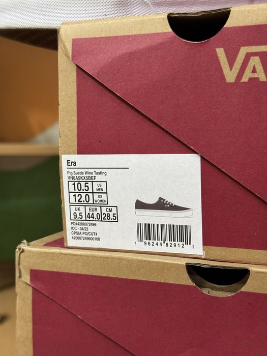 Мужские кроссовки Vans Era (Pig Suede Wine Tasting) 10.5US/ 44eu/ 28см