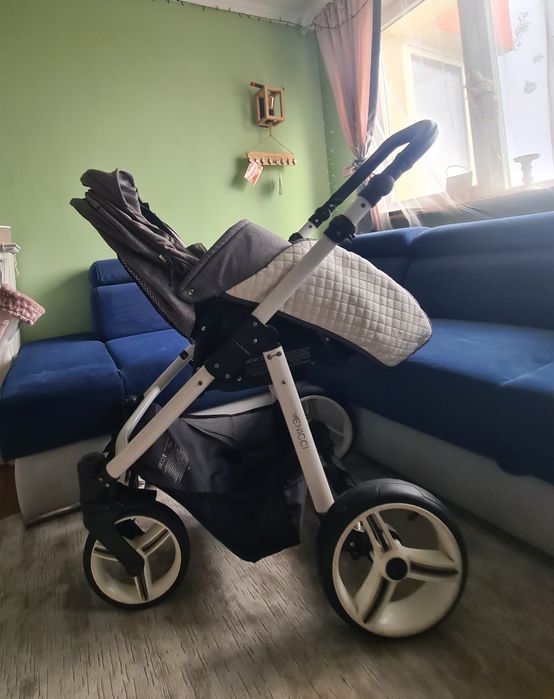 Carucior 3 in 1 venicci gri cu alb