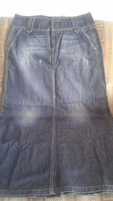 Джинсовая длинная юбка. BENETTON