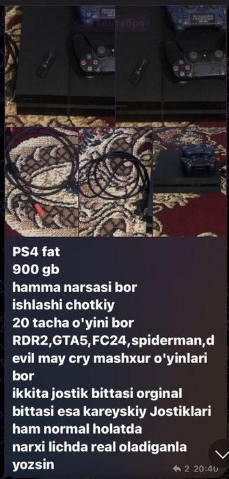Playstation 4 fat arzonro qib beraman