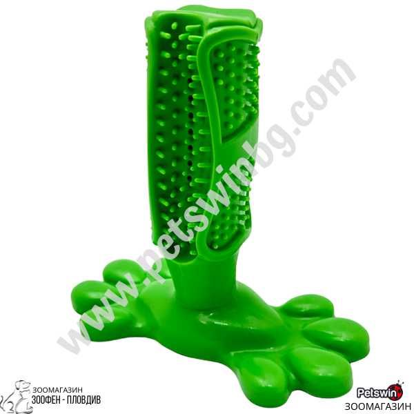 Играчка за Куче - Четка за Зъби - 15.6см/5см/15.5см - Светлозелен цвят