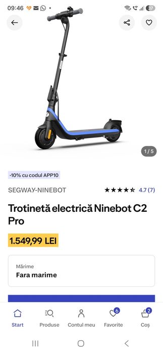 Trotinetă electrică Ninebot C2 Pro cu garantie 1  an