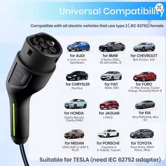 Зарядна станция за електромобили - 7kW, монофазна, нова, 4 метра