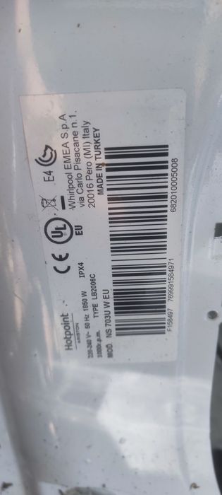 Пералня hotpoint ariston ns703u w eu на части