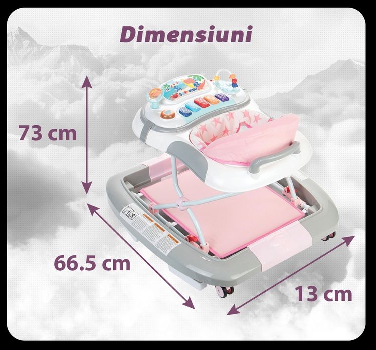 Проходилка Wunderkid 2 in 1, Розова