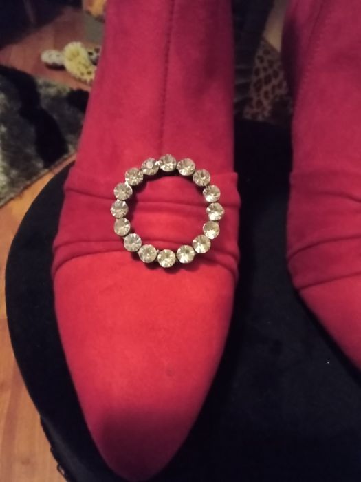 Ghete Dama Piele Caprioara Artificiala Rosii Marime 38 Noi