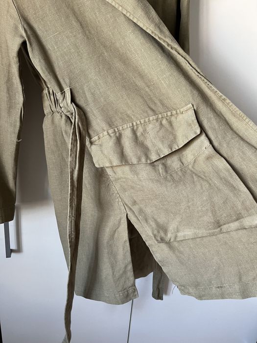 Trench scurt 100% in, Zara, XS, verde kaki