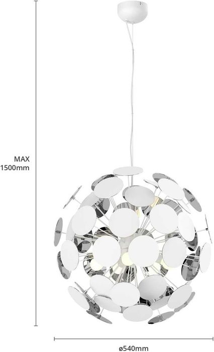 Lustra Pendul Kinan Lindby Alba, model modern, rotunda