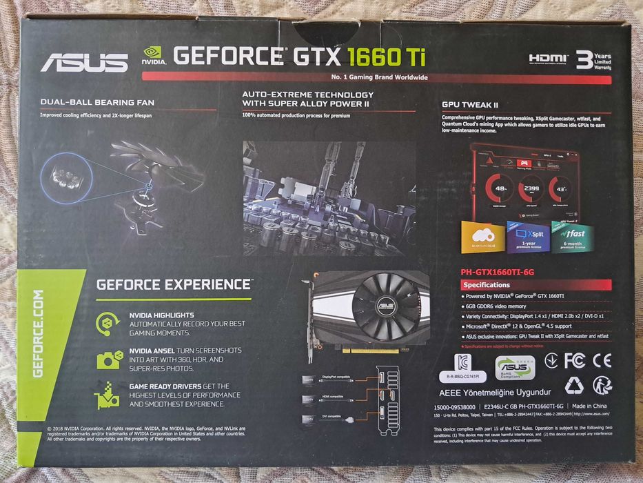 Продажа видеокарты GEFORCE GTX 1660 Ti