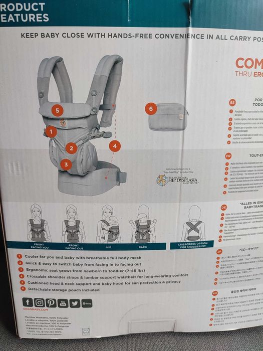 Чисто нова ергономична раница Ergobaby omni 360 cool air