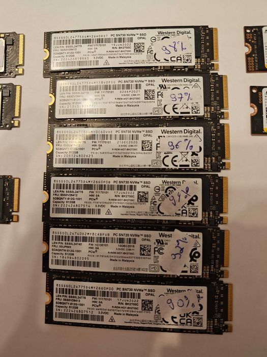 SSd pro NVMe PCIe 4.0 x4 Samsung PM9A1 512GB     sănătate între 92% și 100%%