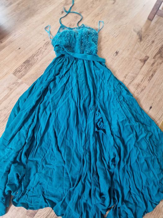 Rochie seară lungă turcoaz s