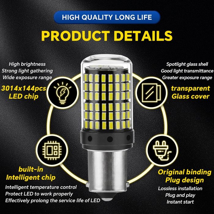 LED крушки | Super bright | Yellow BA15S P21W
