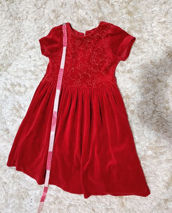 Rochiță catifea roșie 5 ani