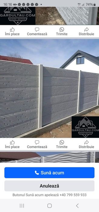 Garduri din beton placi de gard și stalpi de gard cu montaj